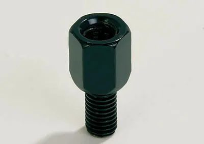 Immagine prodotto di Adattatore per specchietto nero, foro M8 a destra e bullone M10 a sinistra.