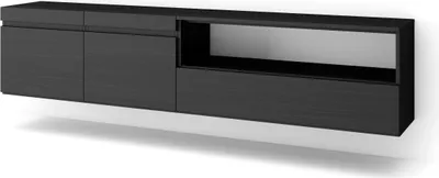 Produktbild von TV-Schrank, Lowboard, 200x35x45cm, Für TV-Geräte bis zu 80", Hängend, Schwarz