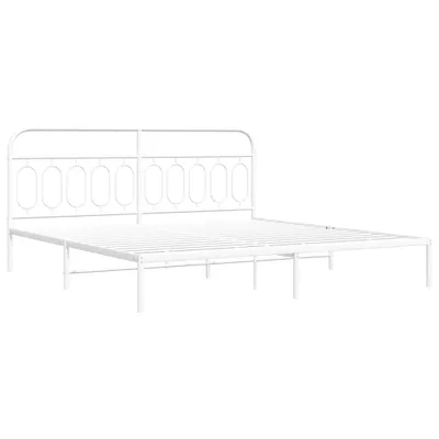 Produktbild von Bettgestell mit Kopfteil Metall Weiß 200x200 cm