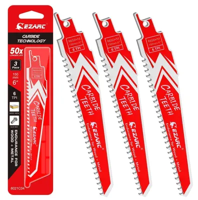 Zdjęcie produktu dla Piły tarczowe do piły szabrowej, węglik spiekany, 150 mm, 6 zębów na cal, 3 sztuki, do drewna i metalu