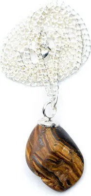 Produktbild von Edelstein Tigerauge Kette Miniblings 45cm Anhänger Halskette Steine Stein braun