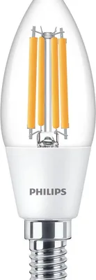 Produktbild von Philips Filament-Kerzenlampe, B35 E14, transparent, 40 W, 2,3 W, 40 W, E14, 485 lm, 50000 h, Warmweiß