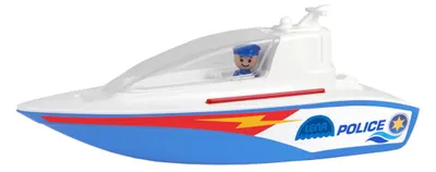 Immagine prodotto di Boazz: motovedetta della polizia con figurina in plastica, 38 cm, dai 24 mesi in su