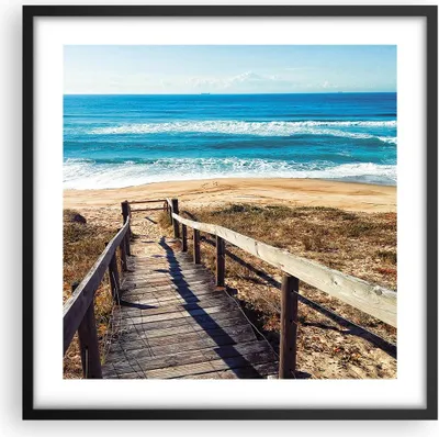 Produktbild von Gerahmtes Poster - Schwarzer Rahmen - Meer Strand Eintritt - 50x50 cm - Wand Bild - Wanddeko - Wandbilder - Kunstposter - Wandposter - Bilderrahmen - Bilder - Kunstdruck - Wandbild - P2BAC50x50-4359