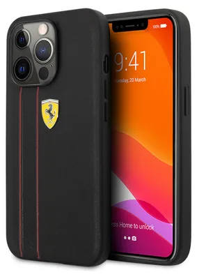 Immagine prodotto di Ferrari Custodia rigida per iPhone 13 Pro - Strisce in rilievo - Nero