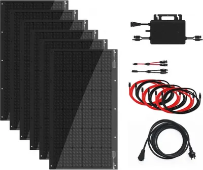 Immagine prodotto di Kit di pannelli solari flessibili Technaxx TX-270 per balcone, nero