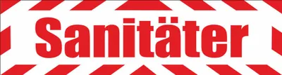 Produktbild von INDIGOS UG - Magnetschild "Sanitäter" mit Rahmen 45 x 12 cm - Magnetfolie für Auto / LKW / Truck / Baustelle / Firma