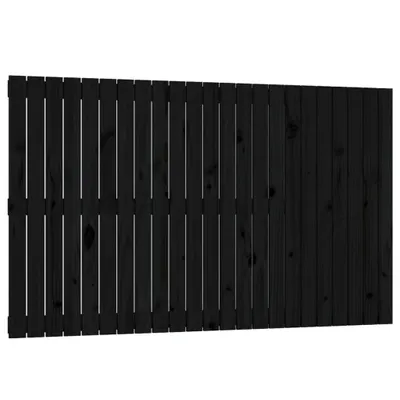 Image de Tête de lit murale Noir 147x3x90 cm Bois massif de pin