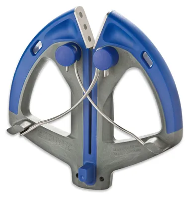 A product shot of a knife sharpener.