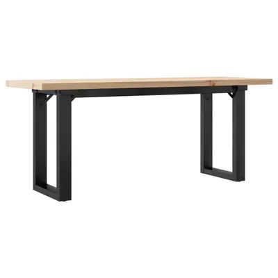 Image de Table basse cadre en O 110x40x45,5 cm bois de pin massif acier