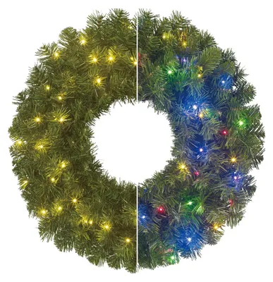 Obrázok produktu pre Black Box Trees Limber LED vianočný veniec na vonkajšie použitie s časovačom a funkciou stmievania - H15 x Ø60 cm - zelená