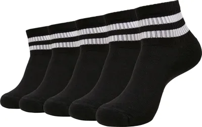 Image de Urban Classics TB4644 | Chaussettes sportives à demi-revers avec logo, lot de 5 - Couleur : noir - Taille : 39-42