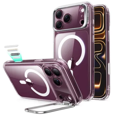 Zdjęcie produktu dla Etui ochronne do iPhone 18 Pro Max / 17 Pro Max, ESR Classic Hybrid z funkcją podpórki i kompatybilnością z MagSafe, przezroczyste, białe