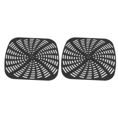 Image de 2 tapis de friteuse réutilisables en silicone, résistants aux rayures, pour Ninja Foodi AG301, noir