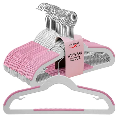 Produktbild von KIDSI Kinderkleiderbügel, 30er-Set, grau und rosa, KI-generiertes Bild