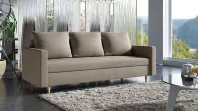 Image de AX LIVING Canapé 3 places Hyden avec fonction couchage – largeur 222 cm, marron