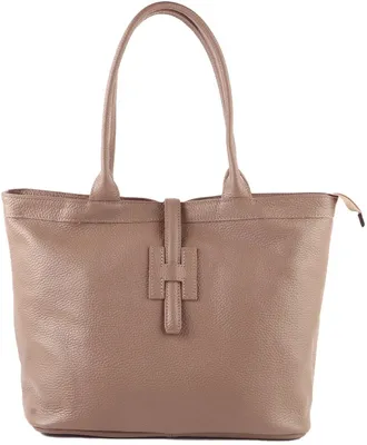 Immagine prodotto di Borsa a mano in vera pelle Madou - Prodotta in Italia - Color taupe