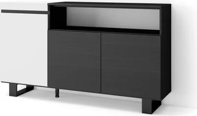 Produktbild von Sideboard, Highboard, 150x87x35cm, 3 Türen, Industriedesign, Weiß und Schwarz