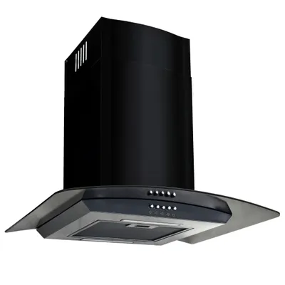 Produktbild von vidaXL Dunstabzugshaube Wandmontage Edelstahl 756 m³/h 60 cm Schwarz