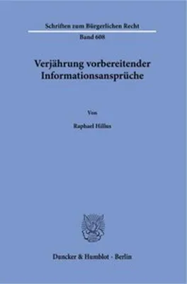 Produktbild von Verjährung vorbereitender Informationsansprüche