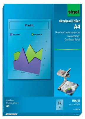 Produktbild von SIGEL IF210 InkJet Overhead-Folien, transparent, 100 µm, A4, 50 Blatt