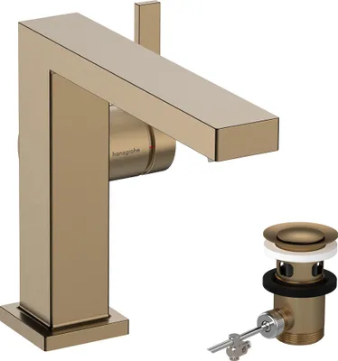 Immagine prodotto di hansgrohe Tecturis E Fine Mitigeur monocommandé pour lavabo 110, saillie 155mm, garniture de vidage à tirette, CoolStart, EcoSmart+, 73023140, 73023140