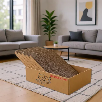 Productafbeelding van Krabbox voor katten - 44 x 29,5 x 13 cm - krabkarton 5-delig - meubelbescherming