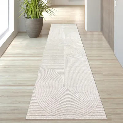 Produktbild von Moderner Teppich mit Bogen Muster Größe - 80 x 300 cm