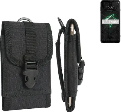 Produktbild von K-S-Trade Holster Handy Hülle kompatibel mit Xiaomi Black Shark 3 Holster Handytasche Gürtel Tasche Schutz Hülle Robust Outdoor schwarz