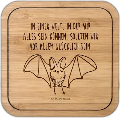 Produktbild von Mr. & Mrs. Panda Tischuntersetzer Fledermaus Flügel - Transparent - Geschenk, kork untersetzer, Coaster, Tiere, Tassenuntersetzer, gläseruntersetzer