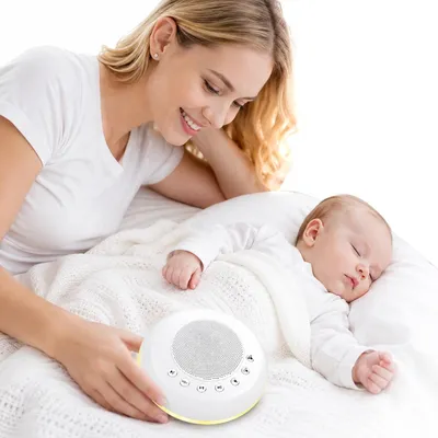 Produktbild von Schlafhilfe Gerät mit White Noise, tragbarer Klanggenerator mit Naturgeräuschen, Nachtlicht und Timer, für Schlafzimmer, Büro und Reisen