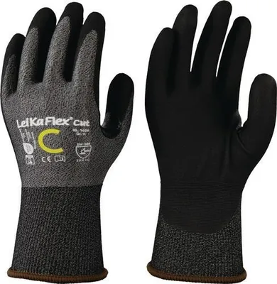 Produktbild von Schnittschutzhandschuhe LeiKaFlex CUT RL 1636 Gre 9 grau/schwarz EN 388 PSA-Kategorie II