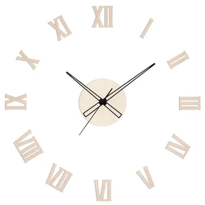 Produktbild von PRIM Romulus Wanduhr Holz lautlos Naturbelassen 60 cm