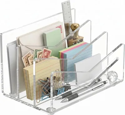 Produktbild von Briefablage Acryl 15 x 10 x 9 cm, 3 Fächer, transparent, für Büro