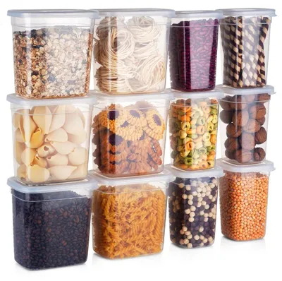 Produktbild von Vilde | Vorratsdosen 12er Set - 1 / 1,85 L - Kunststoff - Transparent - Mikrowellengeeignet - Mikrowellengeeignet
