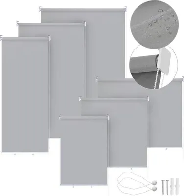 Imagen del producto de Parasol vertical - Opaco - Impermeable - Duradero - Gris - 140 x 240 cm