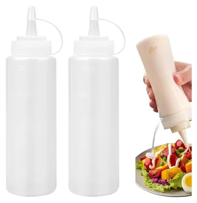 Produktbild von 2 Stück Plastik Squeeze Flasche, Quetschflasche Mit Kappen