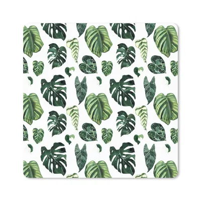 Produktbild von MuchoWow® Mauspad Mousepad Blätter - Tropisch - Grün 20x20 cm - Mousepads - Maus Mat - Pad - Mausunterlage - Desk Mat - Bureauartikeln