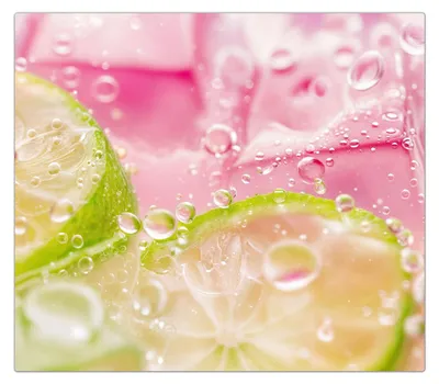Produktbild von Spritzschutz Herdabdeckplatte Schneidebrett aus Glas Limetten Spritzer 1-Teilig (60x52cm)