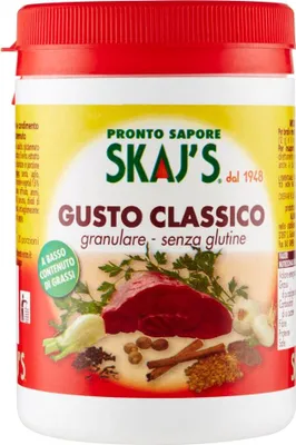 Produktbild von Granulatzubereitung mit Fleischgeschmack für Brühe und Würze, glutenfrei, mit Glutamat, fettfrei 250 g. 6 Stk, 6x250gr
