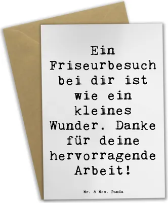 Produktbild von Mr. & Mrs. Panda neujahrskarte Spruch Friseur Wunder - Weiß - Geschenk, dankeskarten, Danke sagen, osterkarte, Talent, Bedanken, Grußkarten, Selbstvertrauen, Beruf