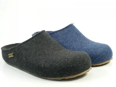 Produktbild von Haflinger Schuhe Damen Herren Hausschuhe Pantoffeln Wolle Grizzly Michel 711033, Größe:48 EU, Farbe:Grau