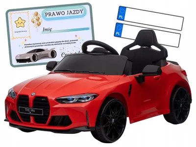 Zdjęcie produktu dla Samochód elektryczny na akumulator BMW M4 czerwony dla dzieci 3 lata +