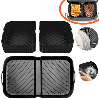 Produktbild von Heißluftfritteuse Zubehör für Ninja AF500eu, Cosori 10L, 3 Pcs Silikonform Wiederverwendbar Airfryer Zubehör