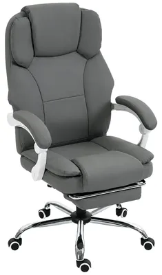 Produktbild von Ergonomischer Bš¹rostuhl, verstellbarer Bš¹rostuhl aus Kunstleder, haustierfreundlich, h?henverstellbar, Grau