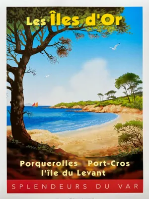 Productafbeelding van De Gouden Eilanden - Porquerolles - Côte d'Azur - Poster/Affiche, 30x40 cm