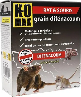 Produktbild von Komax Ratten Mäuse Difenacoum Mischung 3 Getreidesorten 150g - Komax