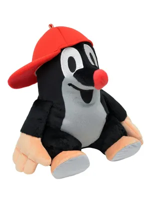 Produktbild von Kuscheltier Der kleine Maulwurf mit Baseballmütze 31 cm Schwarz/Rot, 44902F