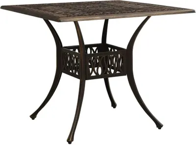 Image de vidaXL Table de jardin Bronzes 90x90x73 cm Fonte d'aluminium