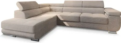 Produktbild von Masseno Ecksofa APIRO L-S mit Schlaffunktion L-Form, Sofa mit Bettkasten, Wohnzimmersofa, Couch, Soffa, Bettsofa, Couchgarnitur- Beige, POSO 02